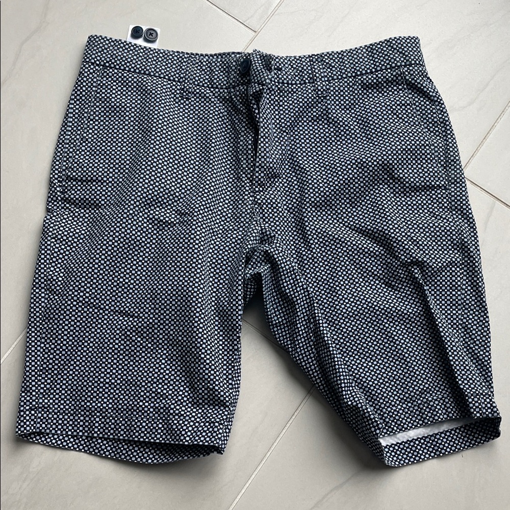 Ben Sherman Black , Blue and White Checkered Shorts